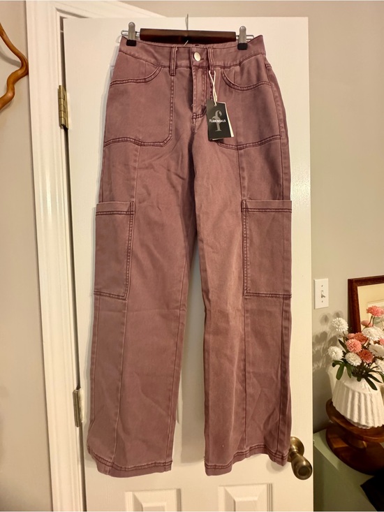 Black Label Pants - Flamingals women’s Cargo Pants in Mauve-Taupe